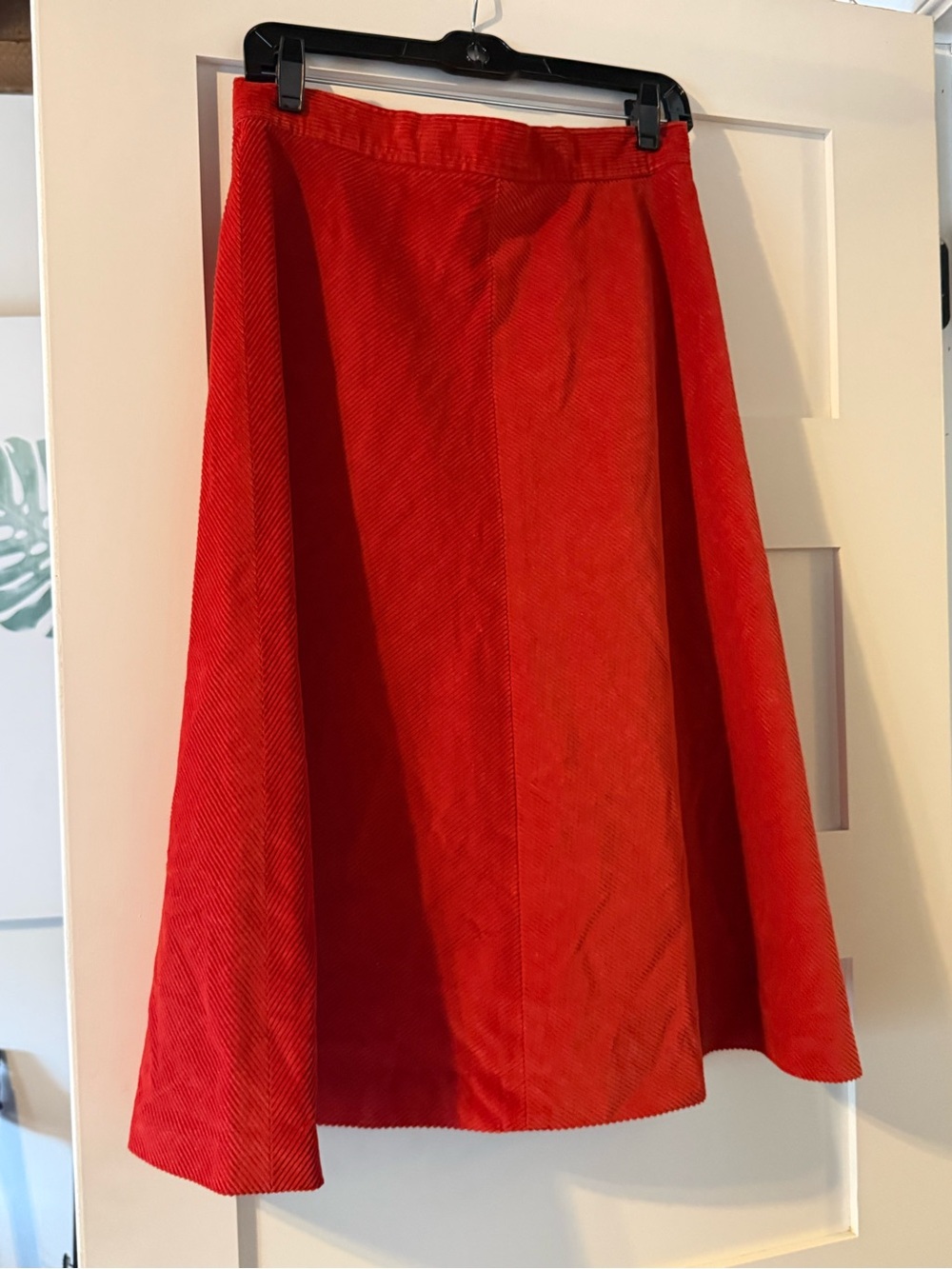 Vintage Women's Red A-Line Corduroy Skirt